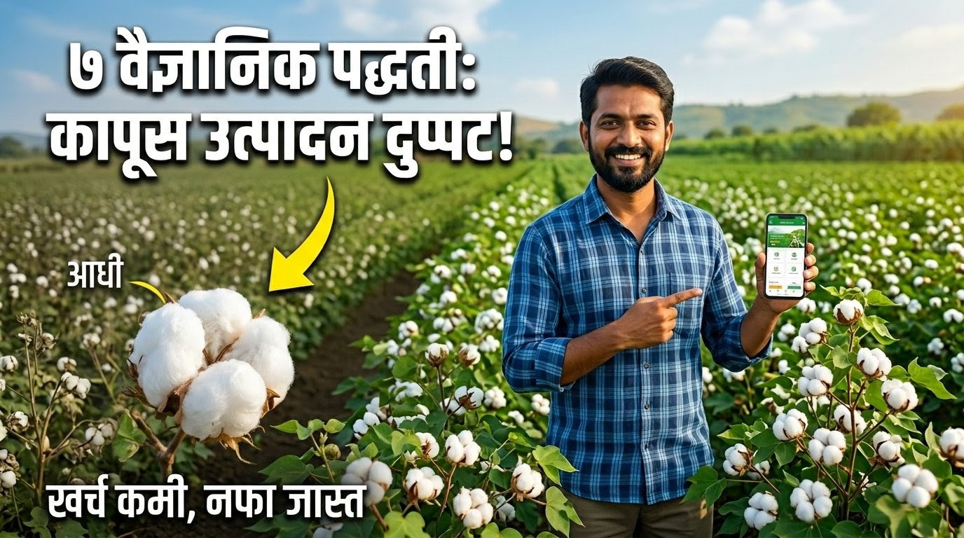 Read more about the article कापूस शेतीत उत्पादन दुप्पट कसं कराल? 7 वैज्ञानिक पद्धती ज्या प्रत्येक शेतकऱ्याने वापरल्या पाहिजेत!